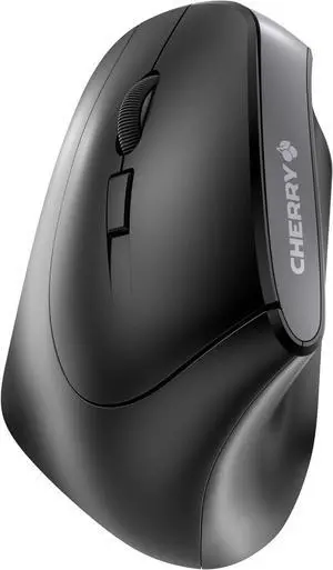 Cherry MW 4500 - Ergonomic Wireless Mouse - Left-Handed - 1200 dpi - Thumb Buttons - Extra Small Nano Receiver, Black (JW-4550)