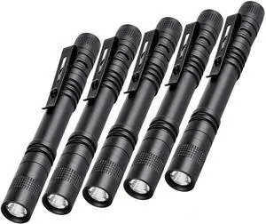 Pen Flashlight,5PCS Led Pen Light Flashlights with Clip,Mini Pocket Flashlight Small Penlight Inspection Flashlight