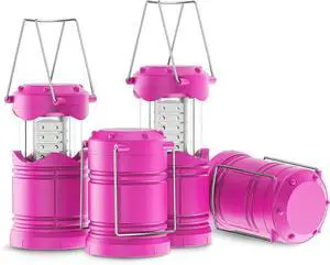 Lichamp 4 Pack LED Camping Lanterns, Battery Powered Camping Lights LED Collapsible Flashlight Portable Emergency Supplies Kit, A4PK
