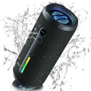 OHAYO Portable Bluetooth Speaker, Wireless Bass Speaker with 24W Loud Sound, IPX7 Waterproof, Bluetooth 5.3, RGB Lights, AUX&TF-Card, Stereo Pairing, Gift Ideas for Home/Outdoor/Party