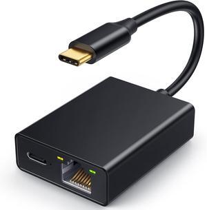 ELECTOP Ethernet Adapter for Chromecast with Google TV, USB Type C to RJ45 Ethernet Network Adapter Compatible with Google TV Chromecast HD/4K and More Streaming TV Sticks(Adhesive Tape Included)