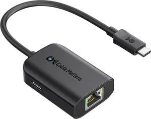 Cable Matters USB C to Gigabit Ethernet Adapter with 100W Charging Compatible with MacBook Pro, Dell XPS, Surface Pro - Up to 480Mbps for Chromecast with Google TV (Google TV Chromecast 2020 Version)
