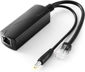 Gigabit PoE Splitter 12V 1A Output, IEEE 802.3af Standard Compliant 10, 100, 1000Mbps Power Over Ethernet Splitter Adapter for Security Camera CCTV Surveillance 5.5x2.1mm DC Plug (PS5712G)