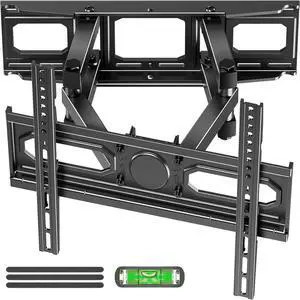 EconoMe TV Wall Mount for Most 26-70 inch TVs, Full Motion TV Wall Mount Swivel and Tilt, Wall Mount TV Bracket Max VESA 400x400, Holds up to 99 lbs, Fits 8 12 16" Wood Studs.