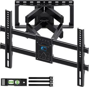 HOME VISION Full Motion TV Wall Mount Bracket for 32-85 Inch TVs, 132Lbs Capacity, Dual Articulating Arms with Swivel/Tilt/Level, VESA 600x400mm, Fits 8/12/16 Inch Wood Studs