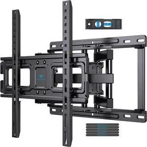 TV Wall Mount Full Motion for 32-65 Inch Flat Curved Screen TVs TV Mount with Swivels Tilts Extension Dual Articulating Bracket Arms Supports up to 99 lbs Max VESA 400x400 PSMFK9