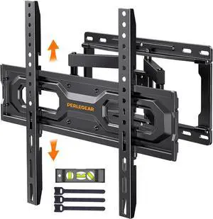 Perlegear Full Motion TV Wall Mount for 26-65 inch TVs, TV Bracket Supports Swivel Articulating Level Extension Tilt Arms, Max VESA 400x400mm up to 99lbs, 16" Wood Studs, PGMFK4