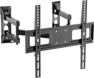WALI Corner TV Wall Mount for Most 26-55 inch Flat Curved TV, Full Motion Corner TV Bracket for LED, LCD, OLED Screen TVs up to 110lbs, Mounting Holes 400x400mm (FTM-4), Black