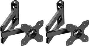 WALI TV Wall Mount Full Motion 15 inch Extension Arm Tilt Swivel for Most 13 to 32 inch LED TV Flat Panel Screen with Mounting Holes up to 100x100mm, 2 Packs (1330LM-2), Black