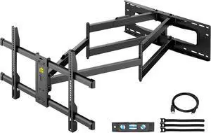 Heavy Duty Long Arm TV Wall Mount with 43" Dual Articulating Arms for Most 50-90inch TVs, Full Motion TV Mount Swivel Tilt TV Bracket Holds 198lbs, 16,18, 24 Studs VESA 600x400MM FORGING MOUNT