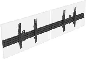 Monoprice 2x1 Menu Board Wall Mount for Screens Between 32in to 65in, Adjustable Tilt, Max Weight 66 Lbs Per Screen, VESA Patterns Up to 600x400, Steel Construction, Black - Commercial Series