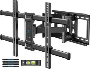 PERLESMITH Full Motion TV Wall Mount for Most 37-82 Inch LED, LCD, Flat Curved TVs up to 132lbs VESA 600×400, TV Mount with Dual Articulating Arms with Tilt and Extension, Fits 16inch Studs - PSLFK1