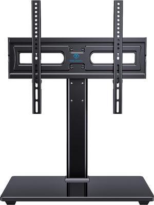 PERLESMITH Universal Swivel TV Stand-Table Top TV Stand for 32-65 inch TV-Height Adjustable TV Base with Heavy-Duty Tempered Glass Base, VESA 400x400mm up to 88lbs, PSTVS17