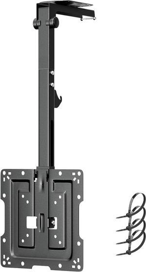 Flip Down Ceiling TV-Mount for 19-50-inch - Manual Folding Height Adjustable Drop Down TV Mount for Flat and Pitched Roof, Swivel, Max Load 44 lbs, Max VESA 200x200 mm, Black