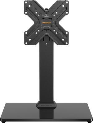 PERLEGEAR Swivel TV Stand Base, Universal Monitor Stand for 13-43 Inch Flat/LCD/LED TVs, Height Adjustable Table Top TV Stand with Tempered Glass Base VESA 200x200mm Holds up to 99lbs,PGTVS16