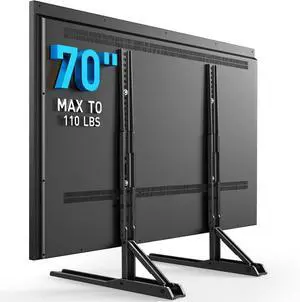 PERLESMITH Universal TV Stand Mount for 22-70 Inch TVs, Height Adjustable Table Top TV Stand, Great Load-Bearing Replacement TV Legs with Tempered Glass Holds up to 110lbs, Max VESA 800 x 600mm