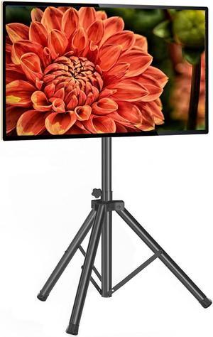 Portable TV Tripod Stand Tilt Mount for 32-70 inch LED LCD OLED Flat Screen TVs/Monitors, Height Adjustable Foldable Mount Stand, Black Floor Display Stand with Max VESA 600x400mm