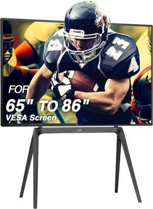 AVLT Studio Steel Quad TV Floor Stand for 65" to 86" VESA Screens - Supports Up to 132 LBS (60 KG) - Includes Anti-tip Restraint Kit (Black)