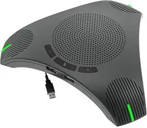 Conference Microphone USB Speakerphone Microphone for Business Conference,360° Omnidirectional Microphone Intelligent DSP Noise Reduction for Video Meeting (mic +Speaker+hub)