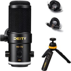 Deity VO-7U Tripod Kit USB Broadcast Microphone Dynamic USB Mic with RGB Lighting Effect for Phones Laptop PS5 Xbox Game Live Stream Conference Broadcast (Standard Black)