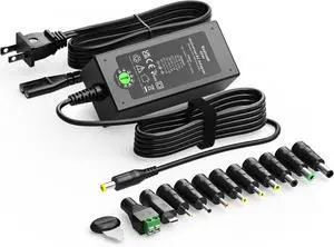 45W Universal 15V 13.5V 12V 9V 7.5V 6V 5V DC Power Supply Switching AC Adapter Replacement Power Cord for LED Strip Lights Baby Monitor Security Cameras Support 1A 2A 3A Max.