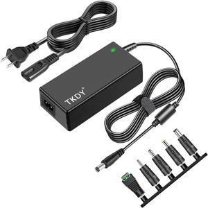 TKDY 12V DC Power Supply Adapter, 110-240V AC to DC 12Volt 3.5A 3A 2.5A 1A AC Power Adapter, for LCD Monitor, Wireless Router, Security Camera, LED Strip, with 5 DC Connectors.