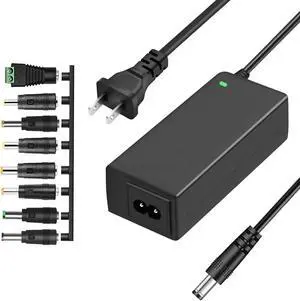 TKDY 24V 2.5A Power Supply Cord, Output 24Vdc 2.5A AC DC Power Adapter Compatible with 24Volts 2500mA 2A 2000mA 1.5A 1500mA 1A 1000mA Electronic Device, with 8 Tips.
