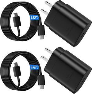 Android Charger, 25W Super Fast Charger USB C Samsung Phone Charger Fast Charging 6.6FT C Type Cord for Samsung Galaxy S25/S25 Ultra/S25+/S24/S24 Ultra/S24+/S23 Ultra/S23/s22/S21/S20/Note 20/10