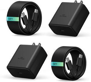 45W Super Fast Charger USB C Android Phone Charger Fast Charging Block with 10FT Type C Charger Cord for Samsung Galaxy S25 Ultra/S25/S24 Ultra/S24/S24+/S23/S22 Ultra/S22/Note 20, Galaxy Tab
