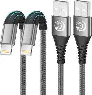 Aioneus iPhone Charger 6FT 2Pack, USB A to Lightning Cable Nylon Braided iPhone Charger Cord Fast Charging for iPhone 14 13 12 11 XS Max XR 8 7Plus SE