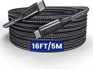 Extra Long iPhone 16 15 Charger Cable 16Ft, 16 Feet USB C to C Cable Fast Charging Nylon Braided iPhone 16 15 USB C Charger Cord for iPhone 16/15 Plus,16/15 Pro,16/15 Pro Max/iPad Pro/Air/Min 6