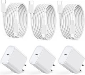 Fast iPhone 15 Charger 3Pack USB C iPad Charger[MFi Certified] PD Fast Charger Block 6FT Long USB C to C iPhone 15 Charging Cable for iPhone 15/15 Pro/15 Pro Max iPad Pro 12.9/11inch iPad Air 5th/4th