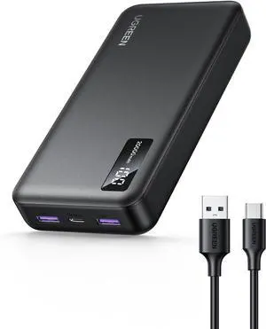 UGREEN Power Bank, 20000mAh 22.5W Portable Charger USB C Input&Output PD 3.0 Fast Charging Battery Pack with Digital Display for iPhone 16/15/14/13, Galaxy S24/S23, Pixel 8, ipad, LG, etc Black