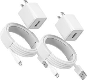Quigg Apple MFi Certified iPhone Charger,2 Set 3.3FT Lightning Cable with USB Plug Fast Charging Cube High Speed Data Sync Compatible 11/12/13 Pro Max/XS/XR/X/8/7/Plus/6S/SE/iPad