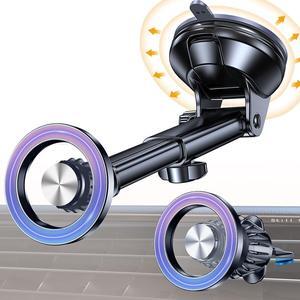 for MagSafe Car MountWindshield+Vent+DashMagnetic Phone Holder for Car Phone Holder Mount Cell Phone Holders for Your Car Accessories Suction Cup Stand for iPhone 16 Pro Max 15 14 13 12 Plus