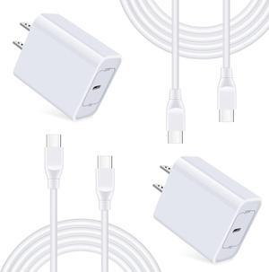 Type C Samsung Fast Charger for Samsung Galaxy S25/S24/A25/A35/A15/A14/A54/A53, 20W USB C iPhone 16 Charger Fast Charging for iPhone 16 Pro Max/16 Plus/15,PD Wall Charger+6ft iPhone C Charger Cable