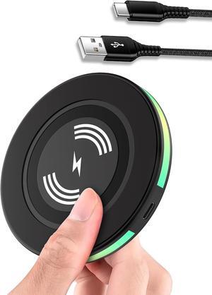 2Pack 15w Phone Wireless Charging Pad for Google Pixel 9 8 8 Pro 7 pro 7a 7 6 pro, QI Wireless Charger Station Cargador Inalambrico for Android Samsung Galaxy S24 S23 + S22 Ultra Apple iPhone 15 14 13