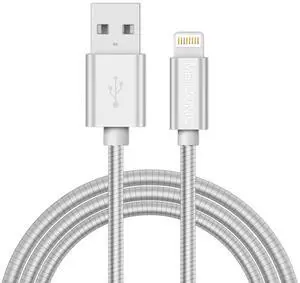 MFi Certified Metal Charger Cable 3.3FT Stainless Steel Braided Fast Charging USB Cable High Speed Connector Data Sync Compatible with iPhone/iPad Transfer USB Cord