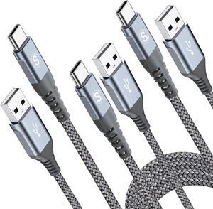 USB Type C Cable [3-Pack,10ft+6.6ft+3.3ft] USB to USB C Charger Cable Fast Charging Braided Cord for iPhone 16 15 Pro Max Plus Samsung Galaxy S25 S24 S23 S22 S21 S20 S10 Note 20 10 A53 A14 Pixel Moto