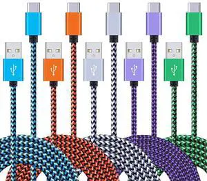5Pack 6ft USB A to Type C Charger Cable Fast Charging Cord for Samsung Galaxy S24 A55 A35 A15 A14 A54 A53 A23 A13 A03s 5G A73 A02s A12 A20 A21 A30 A32 A42 A52 A50 A51 A10e A60 A70 A71, Z Fold5/4/3/2
