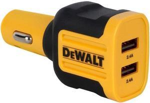 DEWALT 2-Port USB Car Charger  24W Fast Charge Dual Port USB-A for iPhone 14 13 12 11 Pro Max X XR XS 8 Plus 6s iPad  Compatible with Samsung Galaxy S22 S21 S10 Plus S7 GPS