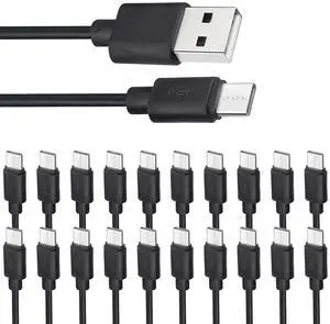 Smays USB C Cable Bulk 20-Pack, Type C Charger Cord 3.3ft Multipack
