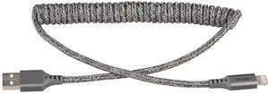 Ventev Helix 14 in Expandable iPhone Cable | Fast Charging USB-A to Lightning Cable | Coiled MFi Certified iPhone Charger Cord | No Tangle Cord, Conveniently Crafted for The Car iPhone, Gray