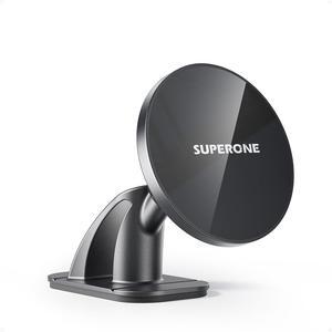 SUPERONE for MagSafe Car Mount, [Never Drop] Strong Magnetic Phone Holder for Car Dash, [Hands Free] 360° Rotation Car Phone Holder Mount for iPhone 16 15 14 13 12 Pro Max Plus Mini MagSafe Case Black