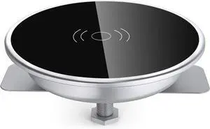 Invisible Desk Phone Charger 15W Fast Wireless Charging Pad Hidden Qi-Certified Quick Charge Cordless Desktop Charging mat Compatible with iPhone 15/14/13/12/11 Pro/XR/Airpods/ Galaxy