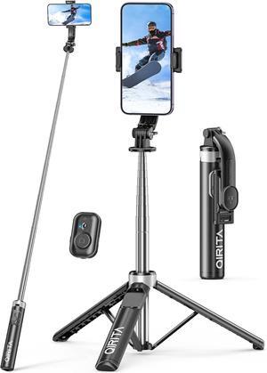 Selfie Stick & Phone Tripod, All in 1 Selfie Stick with Remote, Phone Travel Stand for Video Recording, Live Streaming, Group Photo, Vlog Compatible with All Cellphones