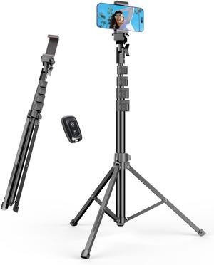 EMART 62 Cell Phone Tripod Stand, Adjustable Floor Cellphone Tri Pod Holder with Remote for iPhone and Android, Portable Compact Smartphone Selfie Stick for Video Recording Camera Ring Light Filming