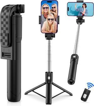 Selfie Stick Tripod with Remote, Phone Tripod with Extendable Phone Holder, Portable Selfie StickTripod for iPhone Android TikTok YouTube Vlog