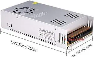 DC 12V 30A Power Supply 360W Universal Regulated Switching AC to DC Converter AC110V/220V (SMPS) Transformer Driver Adapter for LED Strip Light, CCTV Camera Security System, Radio, Computer Project