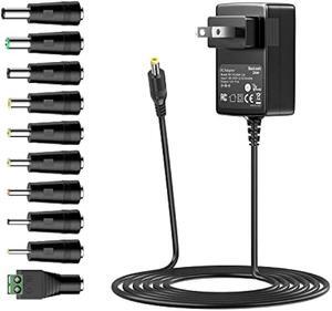12V 2A AC Adapter Universal DC Power Supply 12Volt 2A 1.5A 1A 500ma 300ma for TV Box Tablet Speaker GPS Webcam Router Alarm Clock and More 12V Devices